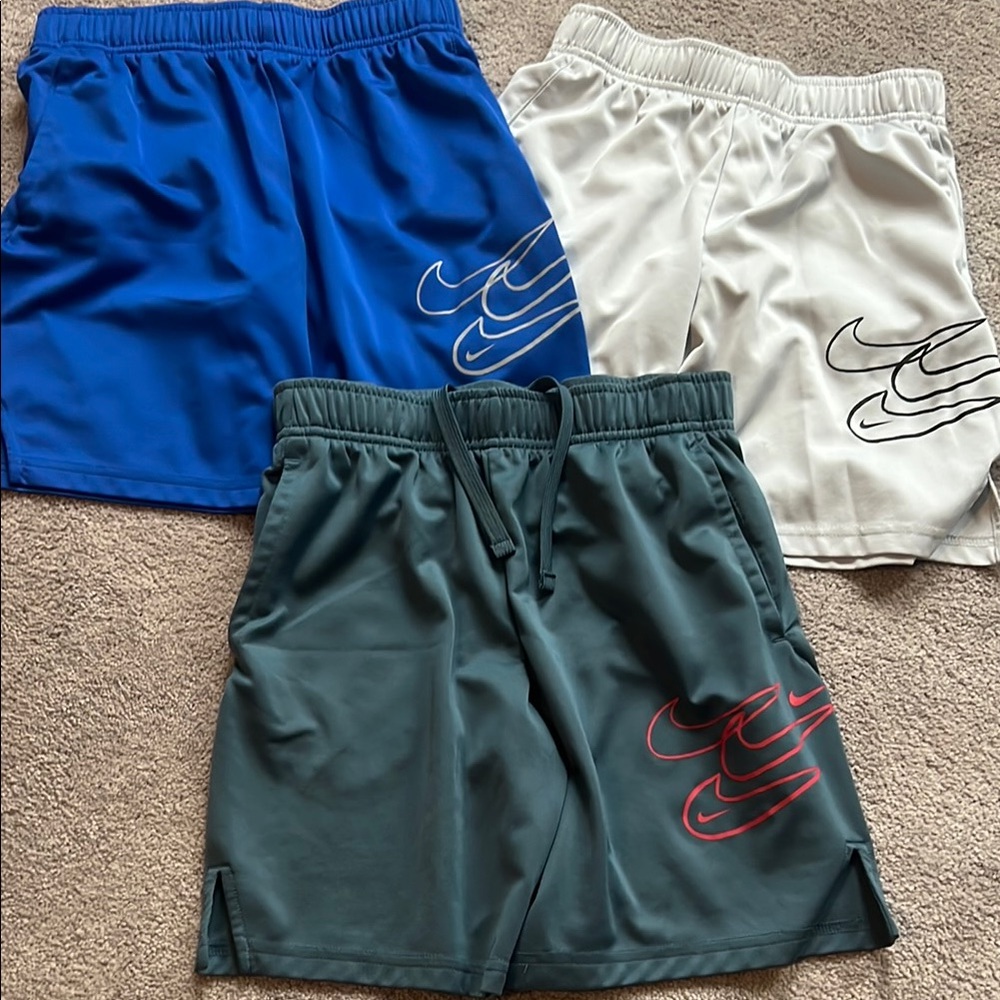 Nike Dri fit Blue, Green and light grey Athletic Shorts Lightweight Breathable